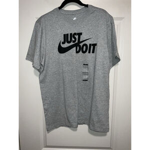 Nike Sportswear Just Do It Graphic Tee T-Shirt Gray Men’s Large
